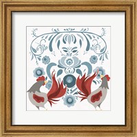 Framed Americana Roosters I