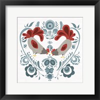 Americana Roosters IV Framed Print
