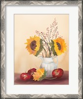 Framed Watercolor Harvest Sunflower II