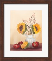 Framed Watercolor Harvest Sunflower II