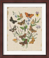 Framed Butterfly Bouquet I Linen