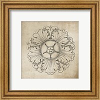 Framed 'Rosette VI Neutral' border=