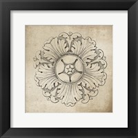 Framed 'Rosette VI Neutral' border=