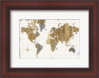 Framed Gilded Map Linen