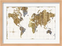 Framed Gilded Map Linen