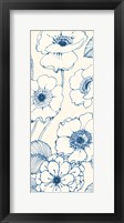 Pen and Ink Flowers on cream Panel II Framed Print
