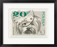 Poland Stamp II on White Framed Print