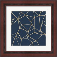Framed Succulent Pattern Navy