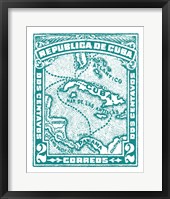 Framed Cuba Stamp XIII Bright