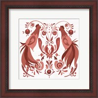 Framed 'Americana Roosters III Red' border=