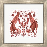 Framed Americana Roosters III Red