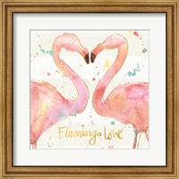 Framed 'Flamingo Fever II' border=