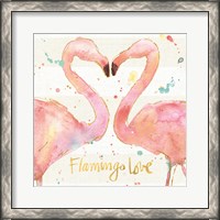 Framed 'Flamingo Fever II' border=