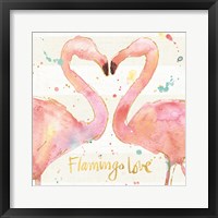 Framed 'Flamingo Fever II' border=