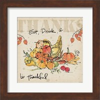 Framed 'Be Thankful III' border=