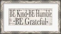 Framed Kind Humble Grateful Wood Sign