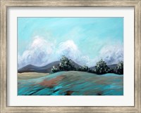 Framed Turquoise Landscape