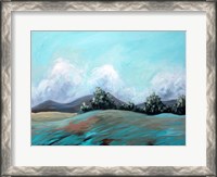 Framed Turquoise Landscape