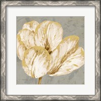 Framed 'Floral Fresco Grey I' border=