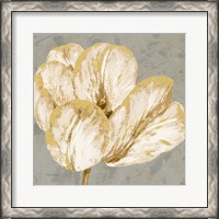 Framed 'Floral Fresco Grey I' border=