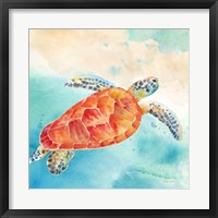 Framed Sea Splash Sea Turtle