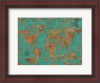 Framed Rustic World Map