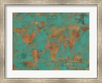 Framed Rustic World Map