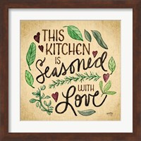 Framed 'Kitchen Memories I (Kitchen seasoned)' border=