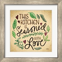 Framed 'Kitchen Memories I (Kitchen seasoned)' border=