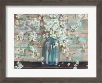 Framed Blossoms in Mason Jar