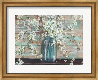 Framed Blossoms in Mason Jar