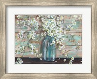 Framed Blossoms in Mason Jar