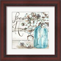 Framed Cotton Boll Mason Jar II Home