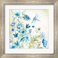 Framed 'Wildflowers and Butterflies Square I' border=