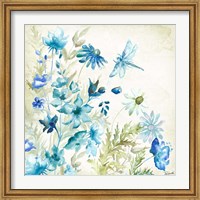 Framed Wildflowers and Butterflies Square I