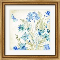 Framed 'Wildflowers and Butterflies Square II' border=