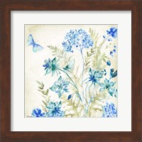 Framed Wildflowers and Butterflies Square II