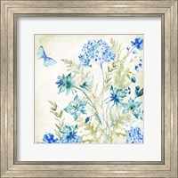 Framed Wildflowers and Butterflies Square II