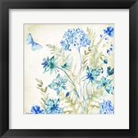 Wildflowers and Butterflies Square II Framed Print