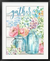 Framed Colorful Flowers in Mason Jar Gather