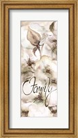 Framed Cotton Boll Panel Grey Sentiment I (Family)