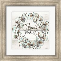 Framed Cotton Boll Family Wreath