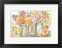 Framed Colorful Flowers in Mason Jar Gold