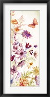 Framed Colorful Wildflowers and Butterflies Panel I