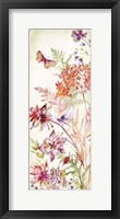 Framed Colorful Wildflowers and Butterflies Panel II