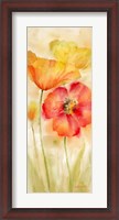Framed Watercolor Poppy Meadow Spice Panel I