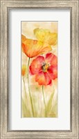 Framed Watercolor Poppy Meadow Spice Panel I