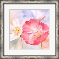 Framed 'Watercolor Poppy Meadow Pastel II' border=