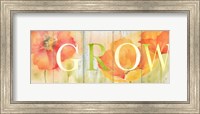 Framed Watercolor Poppy Meadow Grow Sign