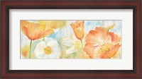 Framed Poppy Meadow Pastel Woodgrain Panel